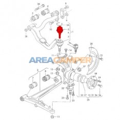 Upper ball joint for wishbone, left or right