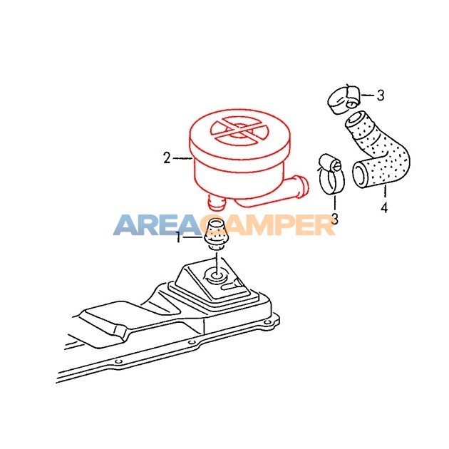 Pressurerelief valve for cylinder head cover VW T4 2.4L D and 2.5L TDI