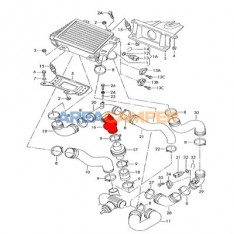 Turbo pressure hose, 2500 CC TDI (ACV,AJT,AUF, AYC,AYY)