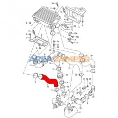 Turbo pressure hose, 2500 CC TDI (ACV,AJT,AUF,AYC,AYY)