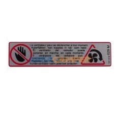 Fan caution sticker