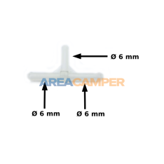 Conector "T" en Ø6 mm para...