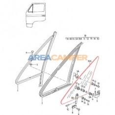 Vent wind glass, left