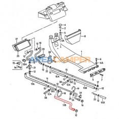 Coolant hose, for models with suppl. heater