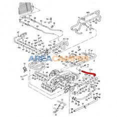 Coolant hose between cylinder head and manifold, 1900 CC (DF,DG,DH) until 1985