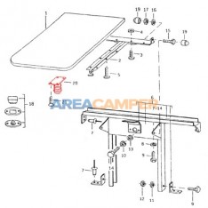 Multivan folding table latch