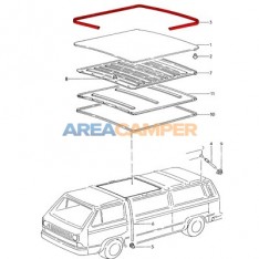 Steel sliding roof seal, 4293 mm