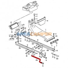 Coolant hose to heat exchanger, 525 mm