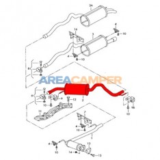 Intermediate exhaust  silencer 1900 CC TD (ABL), 2400 CC D (AAB,AJA)