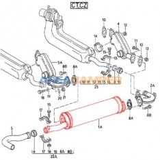 Rear exhaust 1600 CC (CT), 06/1980-12/1982