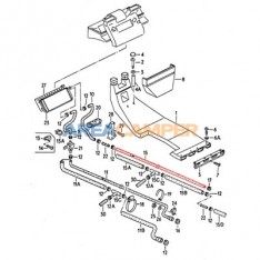 Manguera retorno refrigerante matriz calefacción delantera, 3450 mm