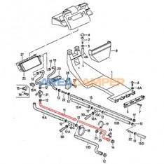 Coolant feed hose to the front heating matrix, 3450 mm