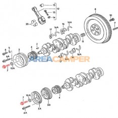 Dodecagonal screw M14x1,5x47 mm for crankshaft pulley on VW Diesel engines and 1.9L D VW T4