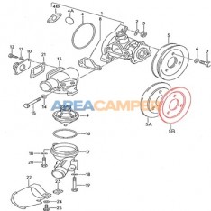 Semi-polia da bomba de água (metade de trás) 1900 CC e 2100 CC (01/1983-07/1992)