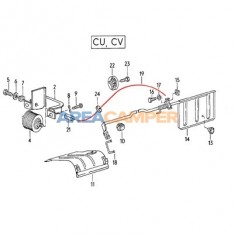 Cabo do termostato 469 mm VW T2 1.7L a 2.0L (08/1971-07/1979) e VW T3 2.0L (05/1979-12/1982)