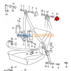 Plastic cap for front safety belt upper point