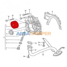 Timimg belt Ø74 mm relay roller on oil pump 2.4L D (AAB), 2.5L (AAF) petrol, 09/1990-12/1994