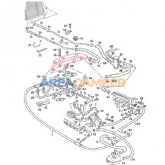 Stainless steel double water pipe above the transmission, Syncro 1.9L and 2.1L (02/1985/07/1992)