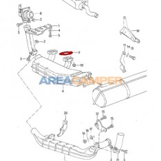 Seal between cylinder head output (cylinders 1 and 4) and left heat exchanger 2.0L (CU) engine