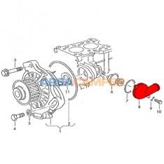 Tampa termostato motores 5 cilindros 2.4L D, 2.5L, 2.5L TDI