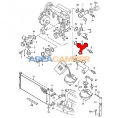 Water flange on cylindeer head for 2.4L D and 2.5L petrol engines, 11/1990-12/1995