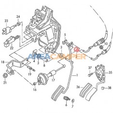 Accelerator cable bush on pedal shaft (1991-2003), manual transmission