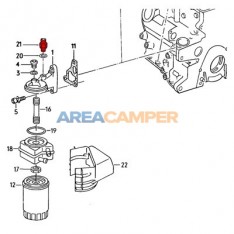 Racor roscado soporte filtro aceite VW T3 1.6L TD (JX) o tubo engrase Turbo VW T4 1.9L TD ABL (1991-1995)