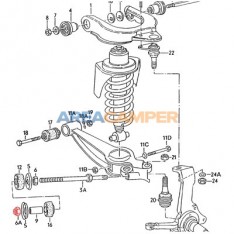 Tuerca autoblocante M18x1.5 tirante brazo inferior suspensión (09/1984-07/1992)