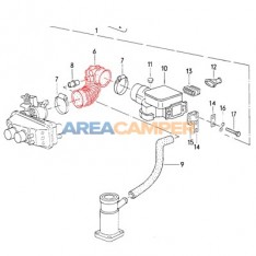 Air intake boot between air flow meter and throttle body,  2100 CC SYNCRO (DJ,MV,SR) engines, 08/1985-07/1992