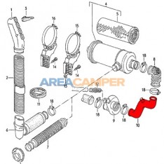 Plastic pipe between air filter elbow and intake manifold on Turbo VW T3 1.6L TD (JX)