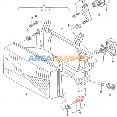 Headlamp adjuster screw VW T4 (1991-2003) for shortnose vehicles