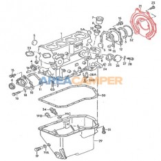 Tampa volante motor VW T3 1.6L D/TD, 1.7L D, até chassi 24-J-135000