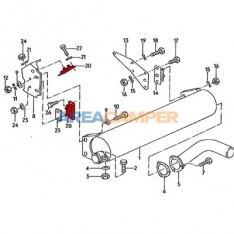 Exhaust rubber mount, 1600 CC D (CS) and 1600 CC TD (JX)