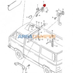 Base superior asidero cabina en pilar A de VW T3, negra