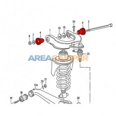 Rubber mount for front upper wishbone