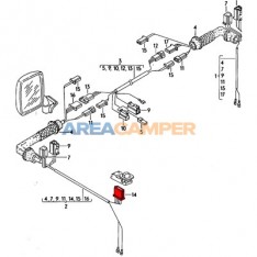 Wiring connector on VW T3 electric rearview adjustment button