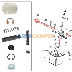 Juego de reparación parte inferior palanca de cambios de 5 velocidades VW T3 2WD