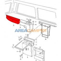 Consola trasera izquierda VW T3 Carat (02/1985-07/1992), color gris claro