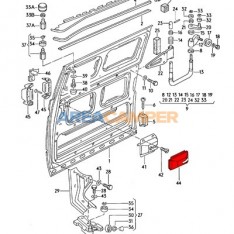 Tampa fechadura interior porta de correr VW T3 (08/1984-07/1992), cor preto