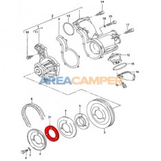 Arandela sobre polea bomba de agua VW T3 D/TD (08/1985-07/1992), para vehículos con bomba hidráulica adicional o compresor A/C